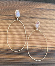 Load image into Gallery viewer, Moonstone Hoops
